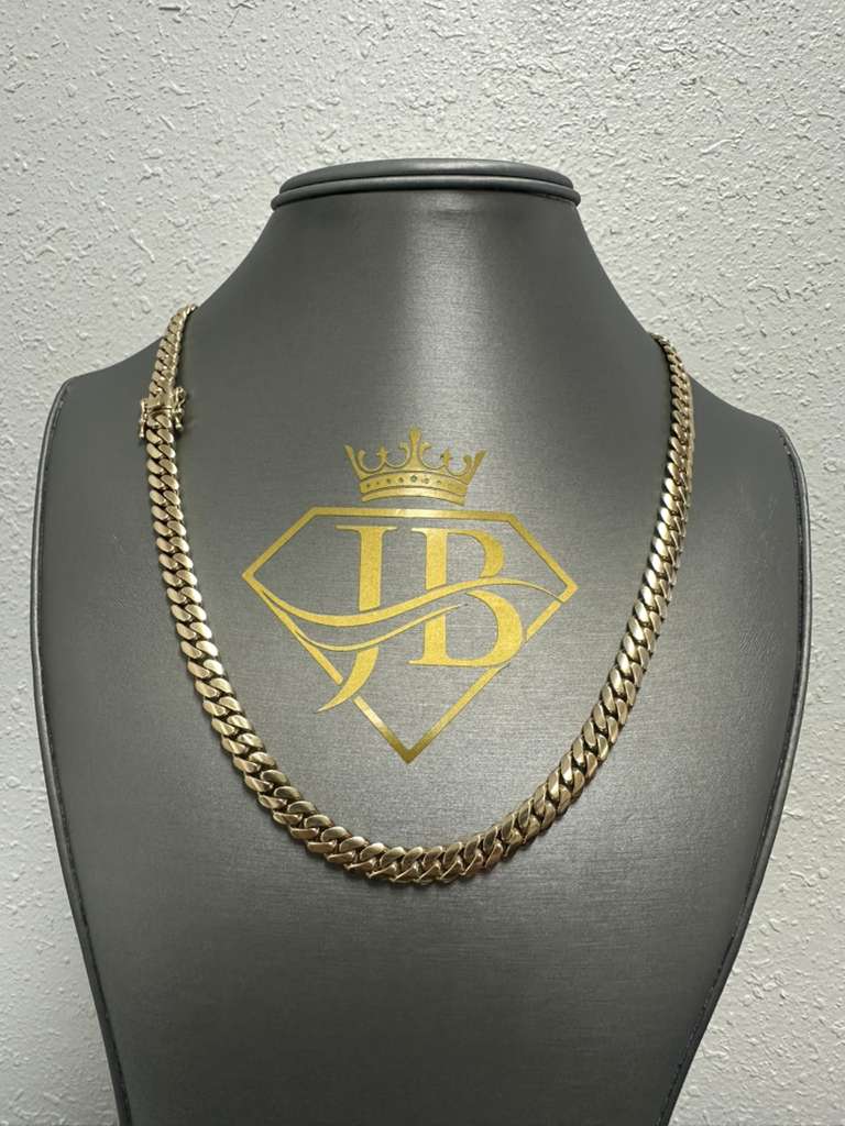 Cuban Link 10K Gold Solid Chain 20" 7.5mm