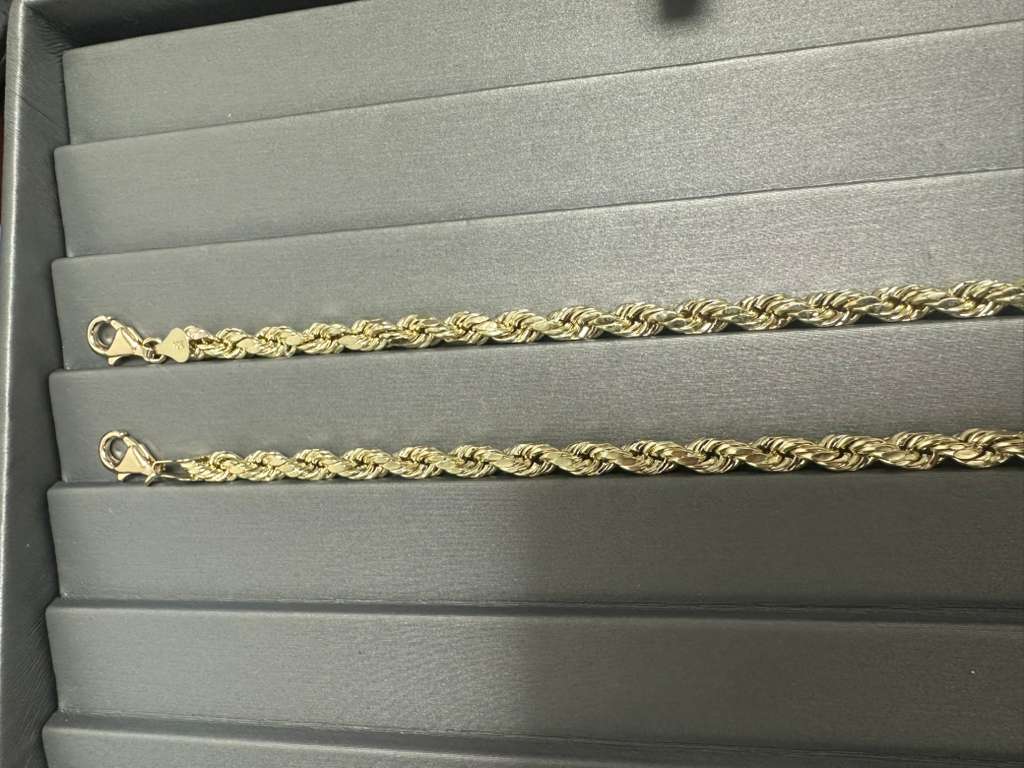 10K Gold Hollow Bracelet 8" 5mm