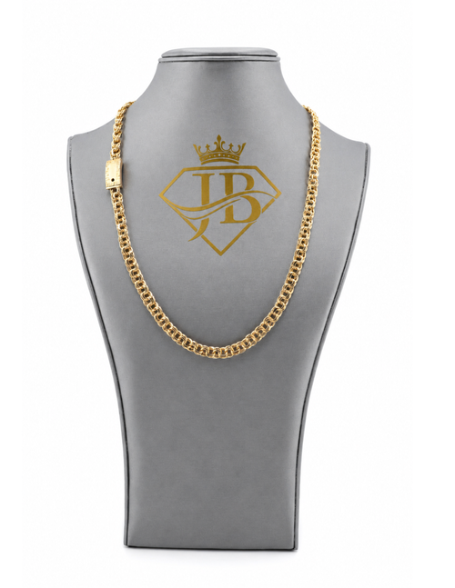 10K Chino Link Chain Yellow Gold 7mm Unisex Statement Necklace