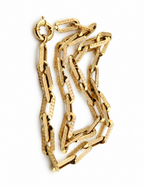 10K Yellow Gold Unisex Greek Key Paperclip Chain 6.5mm 17 Inch Hollow