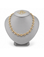 10K Yellow Gold Women’s Fancy Italian Puff Link Chain 8.6mm 17 Inch