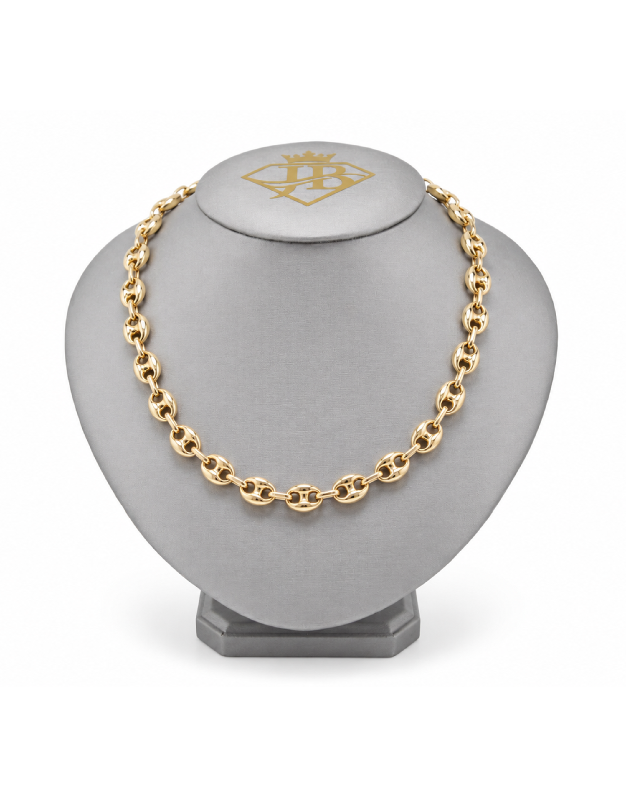 10K Yellow Gold Women’s Fancy Italian Puff Link Chain 8.6mm 17 Inch