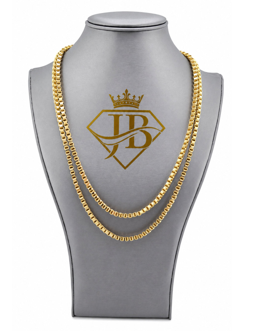 10K Alexander Box Chain Byzantine Woven Necklace Yellow Gold 4mm