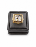 10K Yellow Gold Men’s Italian Fancy Horse & Horseshoe Cubic Zirconia Ring