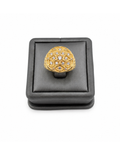 10K Yellow Gold Men’s Italian Fancy Cubic Zirconia Statement Ring