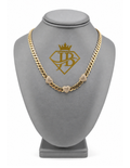 10K 3 Hearts Monaco Chain Yellow Gold Hollow 6.7mm 22 Inch