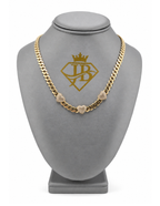 10K 3 Hearts Monaco Chain Yellow Gold Hollow 6.7mm 22 Inch