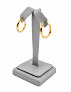 10K Nevada Twisted Oval Hoop Yellow Gold Earrings 3mm