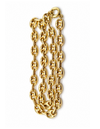 10K Yellow Gold Women’s Fancy Italian Puff Link Chain 8.6mm 17 Inch