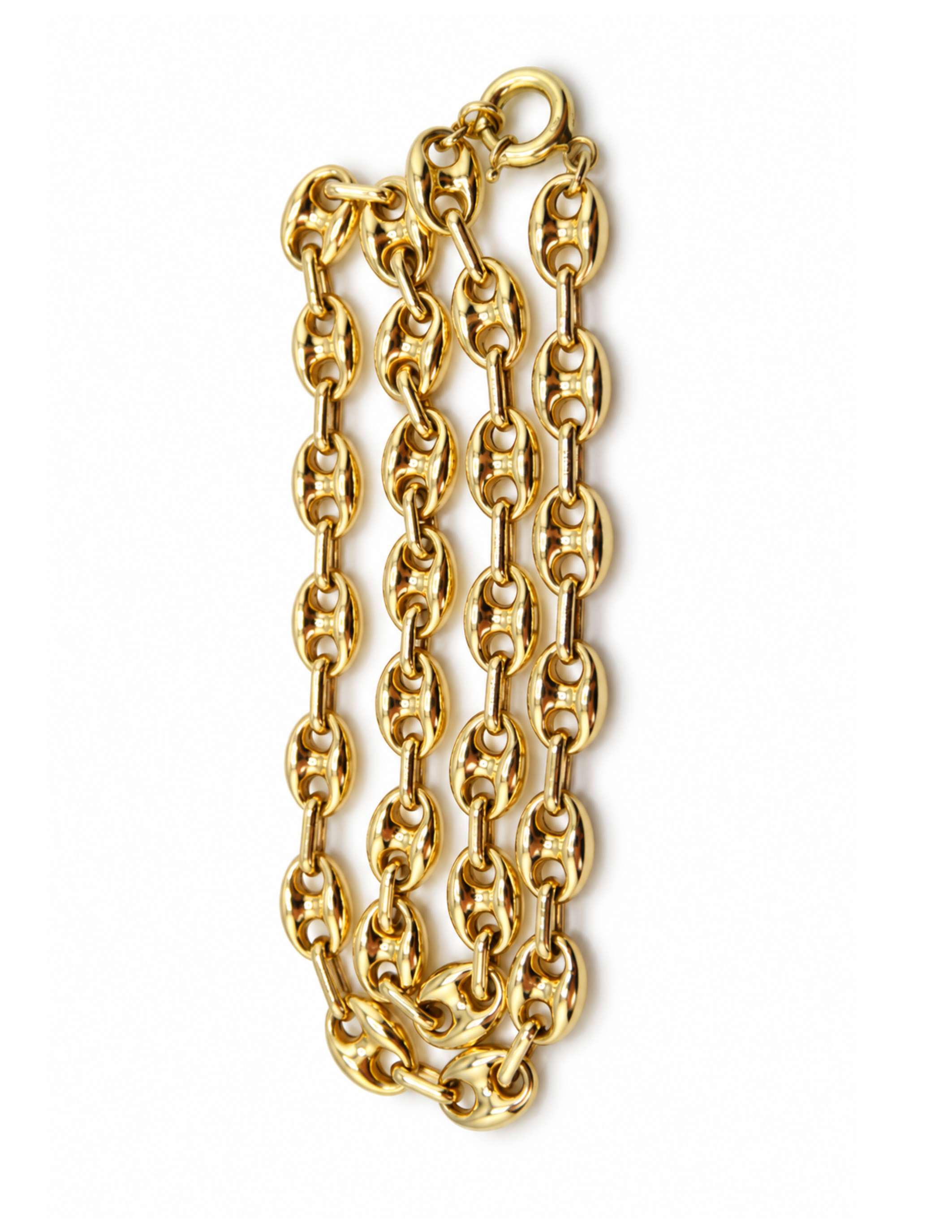 10K Yellow Gold Women’s Fancy Italian Puff Link Chain 8.6mm 17 Inch