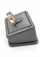 10K Yellow Gold Greek Key Oval CZ Men’s Signet Ring – Assorted Colors