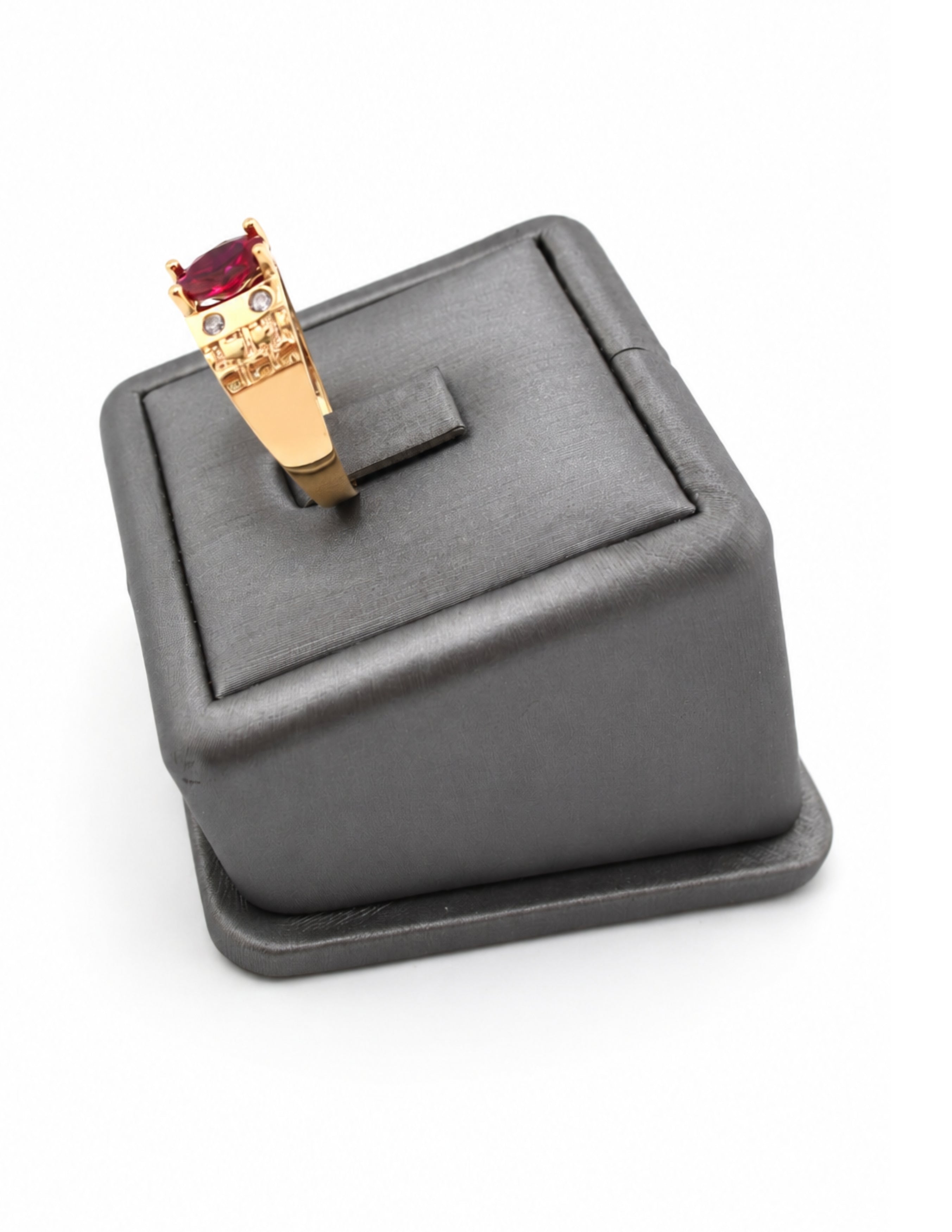 10K Yellow Gold Greek Key Oval CZ Men’s Signet Ring – Assorted Colors