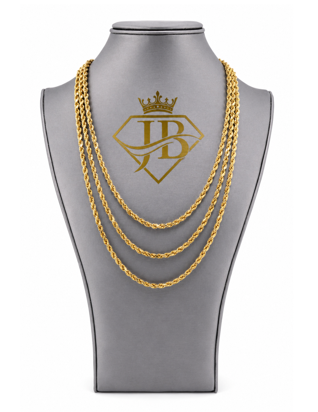 10K Rope Chain 4mm Necklace Yellow Gold Unisex Hollow