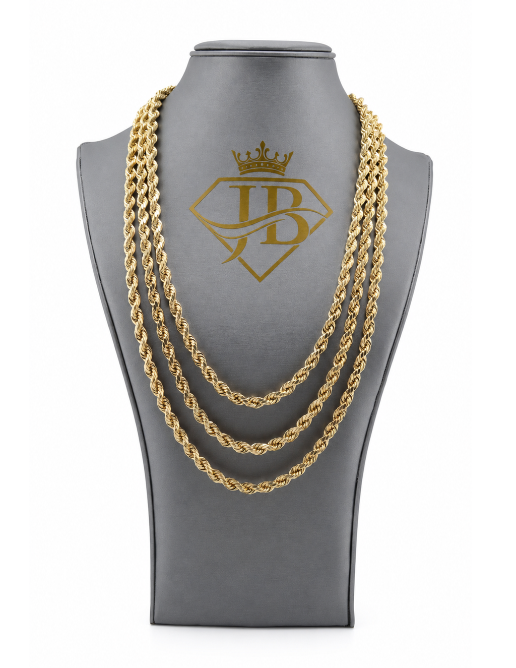 10K Rope Chain Necklace Yellow Gold Unisex 6mm
