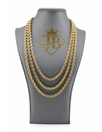 10K Rope Chain Necklace Yellow Gold Unisex 6mm