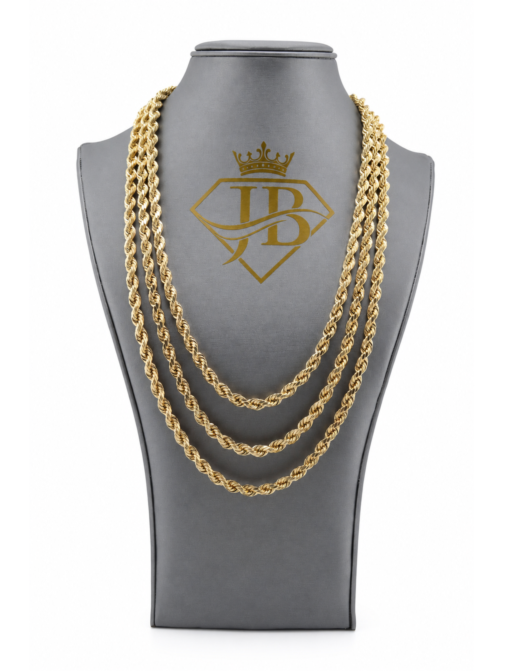 10K Rope Chain Necklace Yellow Gold Unisex 6mm