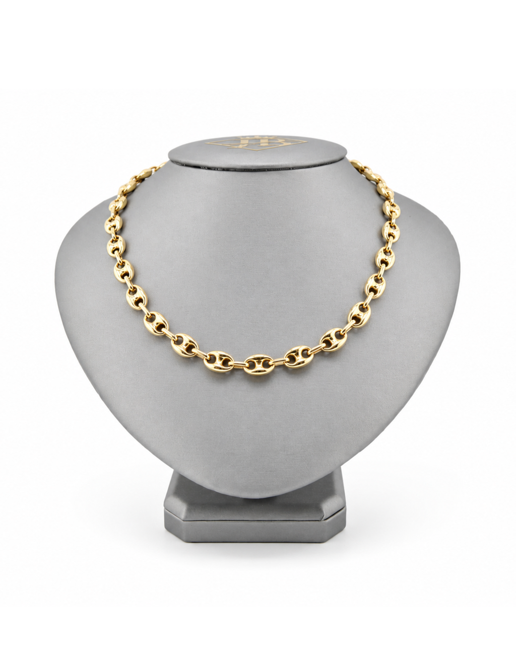 10K Yellow Gold Women’s Fancy Italian Puff Link Chain 8.6mm 17 Inch