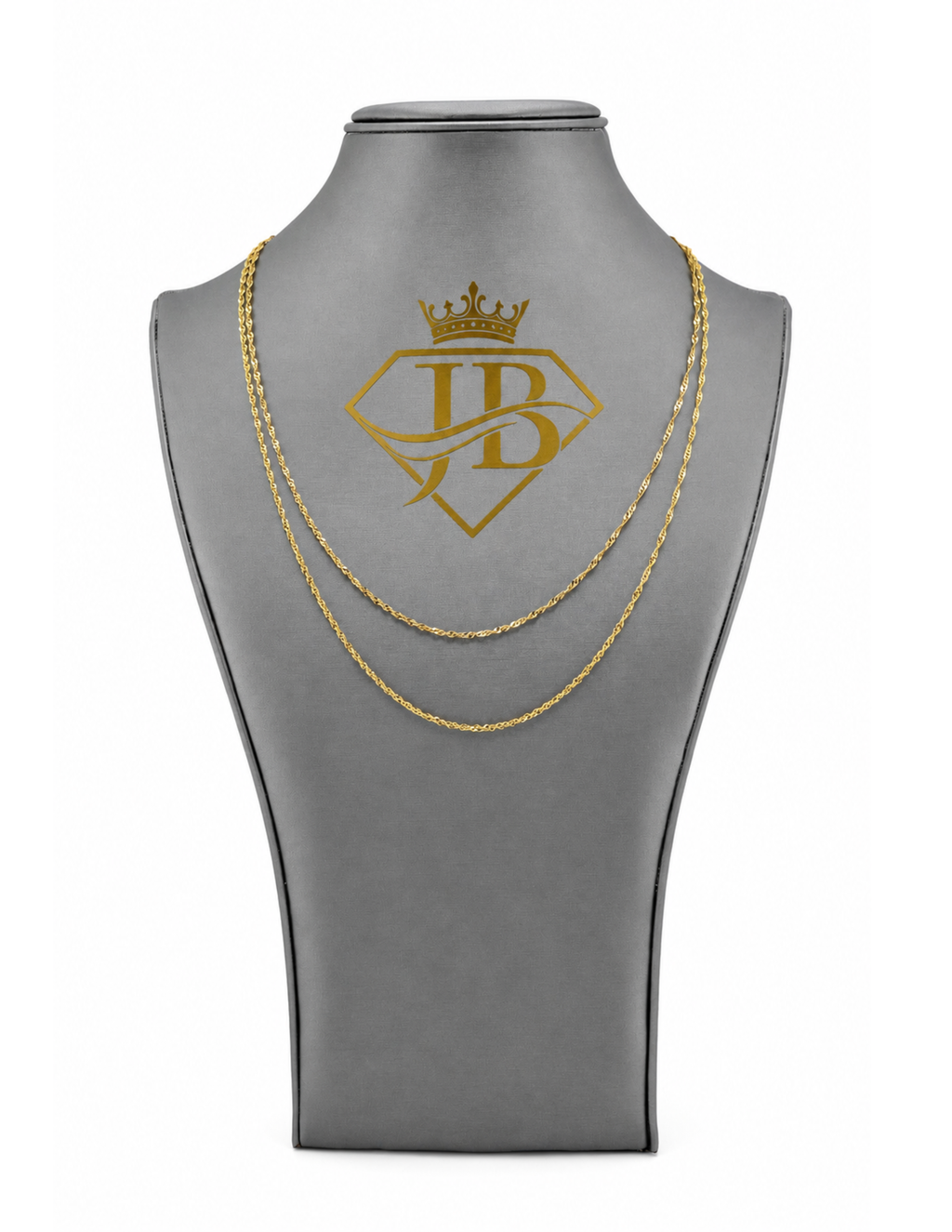 14K Singapore Yellow Gold Chain Necklace 2mm Diamond-Cut