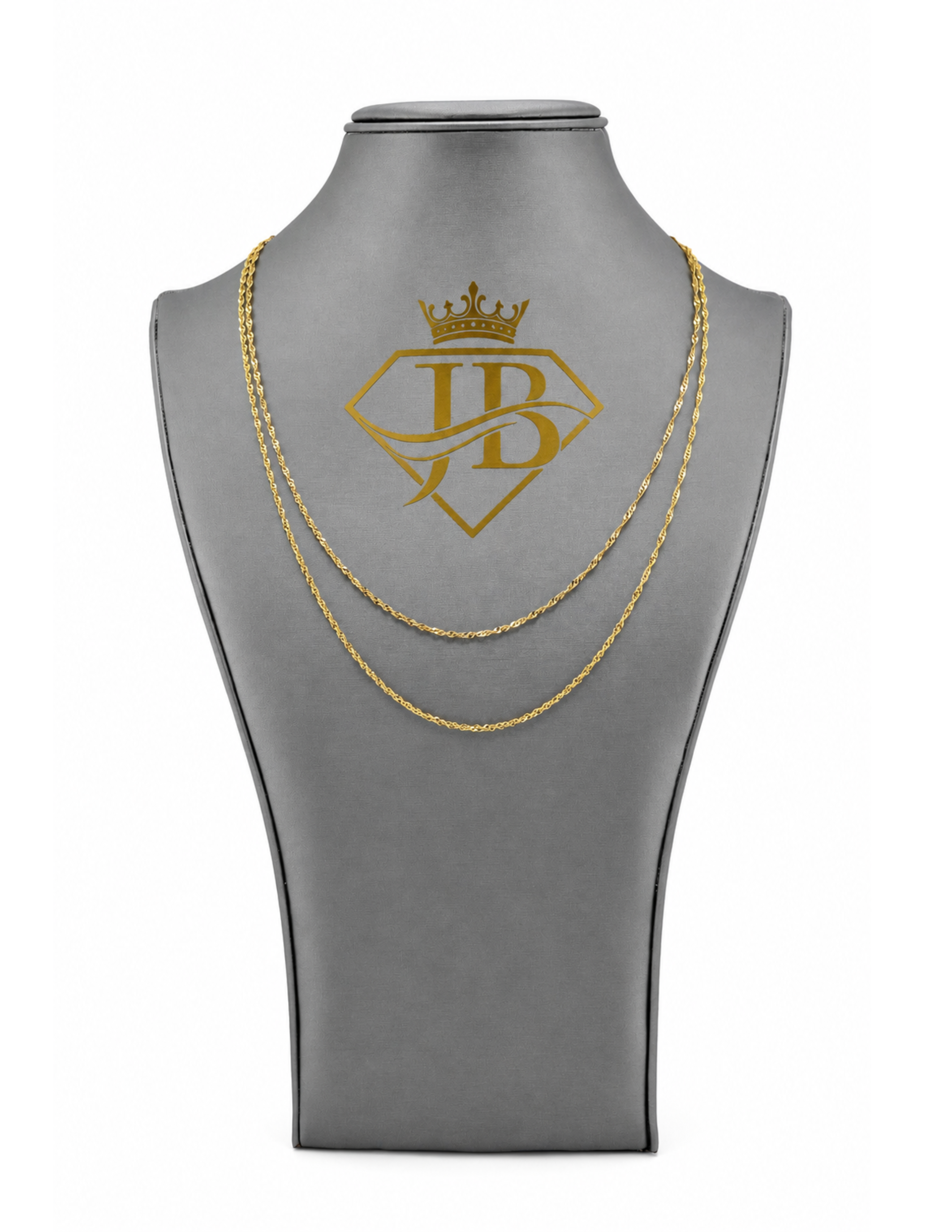 14K Singapore Yellow Gold Chain Necklace 2mm Diamond-Cut