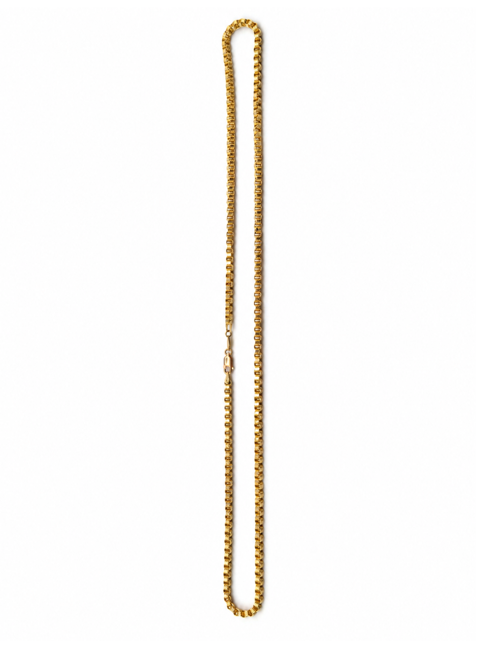 10K Alexander Box Chain Yellow Gold 3.3mm Unisex Necklace 22"