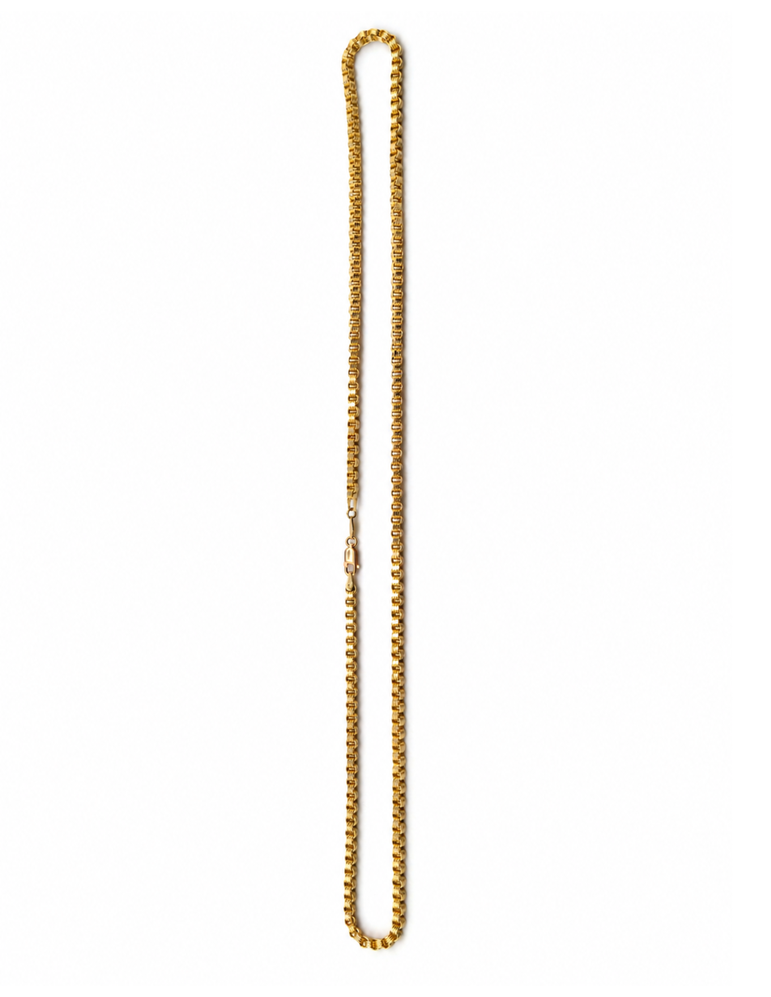 10K Alexander Box Chain Yellow Gold 3.3mm Unisex Necklace 22"
