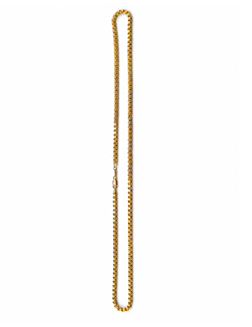 10K Alexander Box Chain Yellow Gold 3.3mm Unisex Necklace 22"