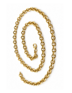10K Rolo Diamond-Cut Chain Yellow Gold 6.3mm Solid Unisex