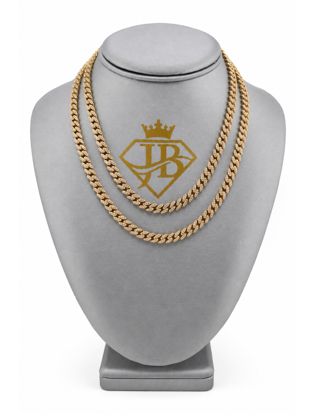 10K Monaco Chain Yellow Gold with Cubic Zirconia Hollow 6mm