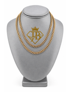10K Monaco Chain Yellow Gold with Cubic Zirconia Hollow 6mm