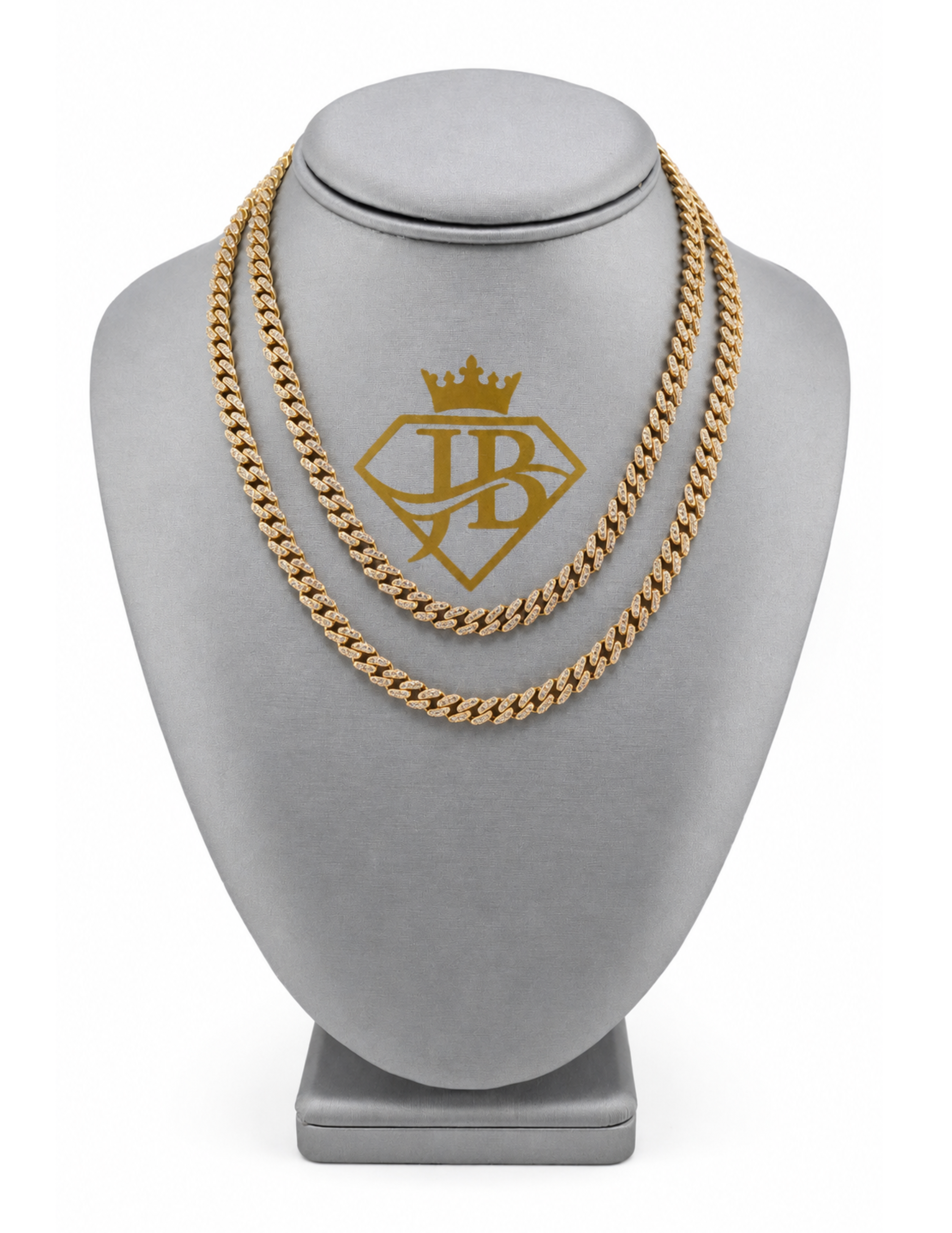 10K Monaco Chain Yellow Gold with Cubic Zirconia Hollow 6mm