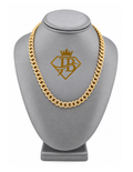 10K Monaco Chain Yellow Gold with Cubic Zirconia 9.5mm Hollow