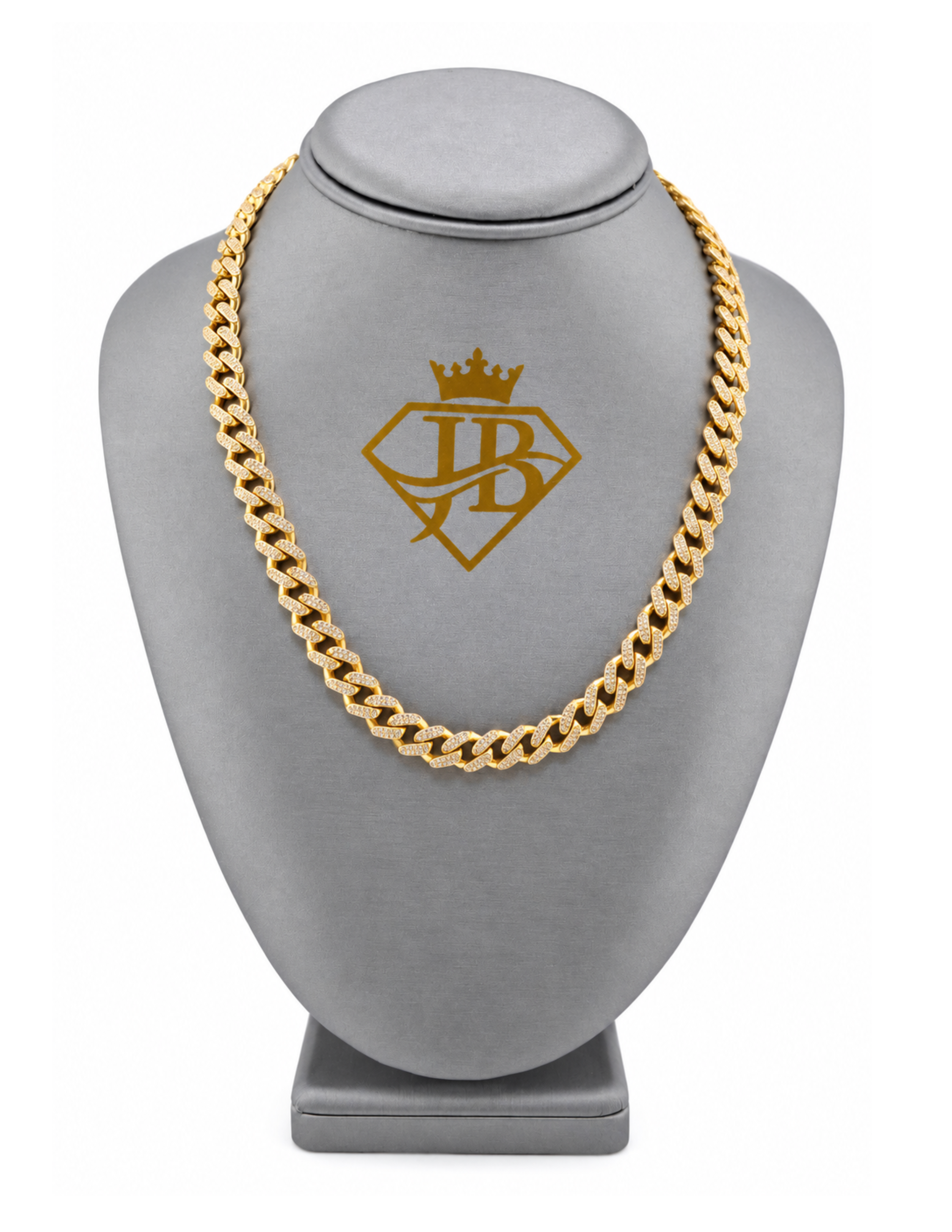 10K Monaco Chain Yellow Gold with Cubic Zirconia 9.5mm Hollow