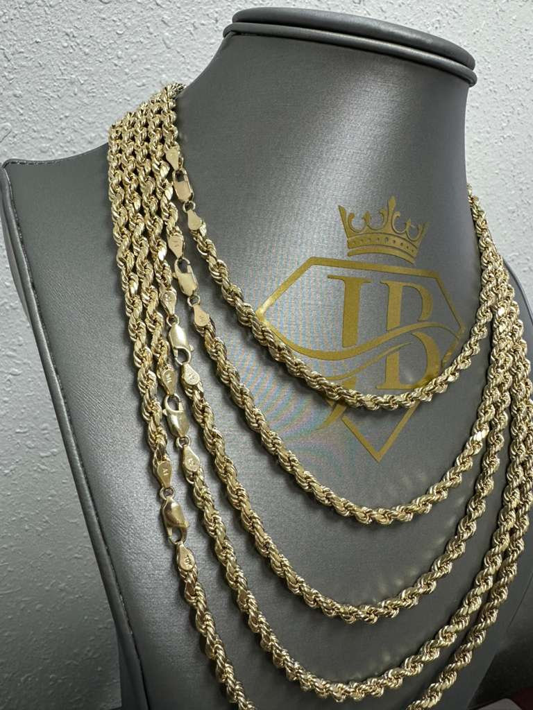 Rope 10K Gold Hollow Chain 20" 4.5mm