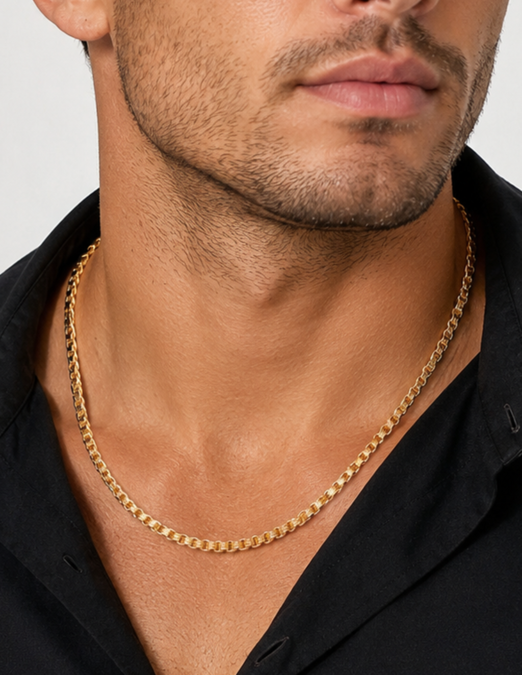 10K Alexander Box Chain Yellow Gold 3.3mm Unisex Necklace 22"