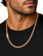 10K Monaco Chain Yellow Gold with Cubic Zirconia Hollow 6mm