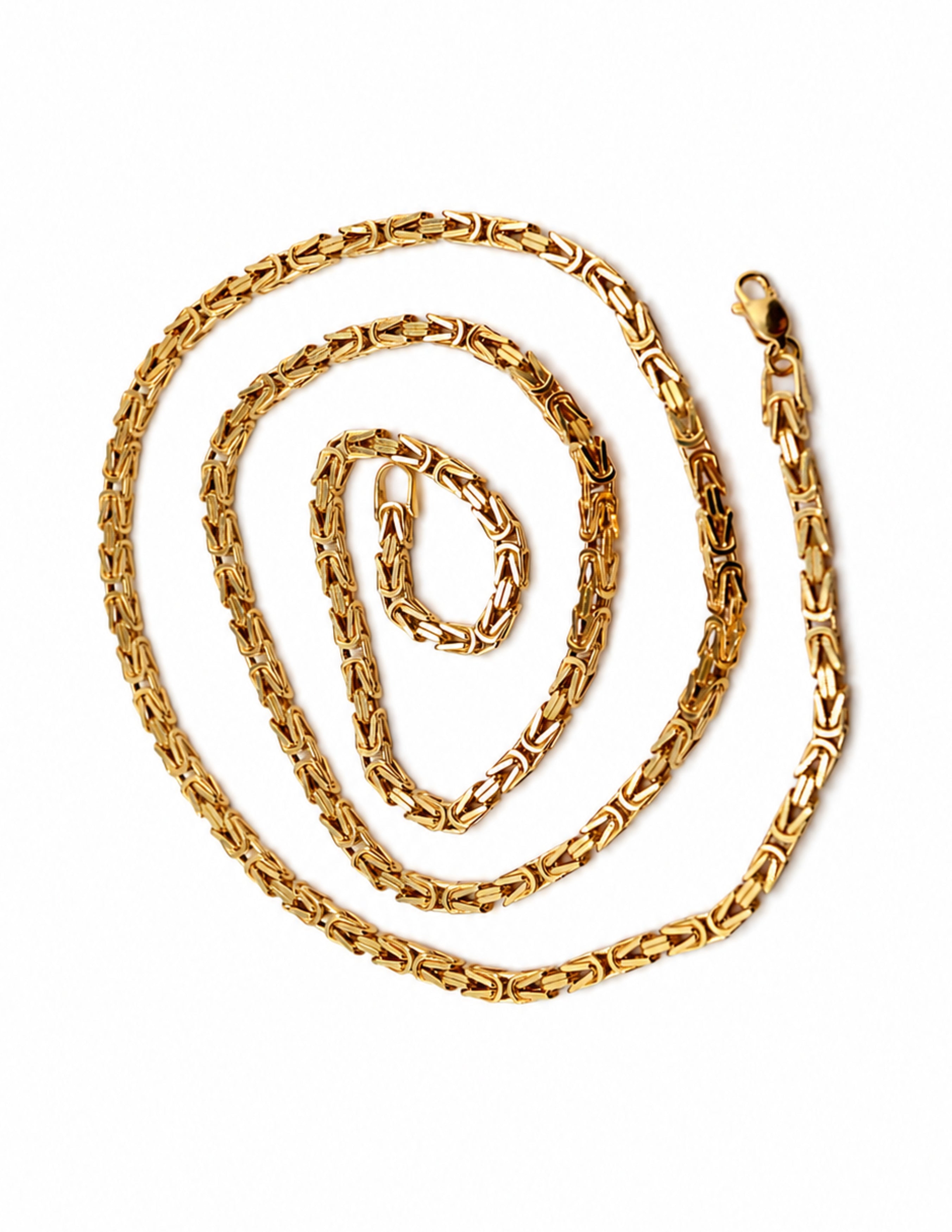 10K Byzantine King Chain Yellow Gold Necklace 2.8mm