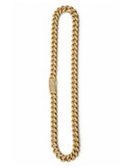 10K Monaco Chain Yellow Gold with Cubic Zirconia 9.5mm Hollow