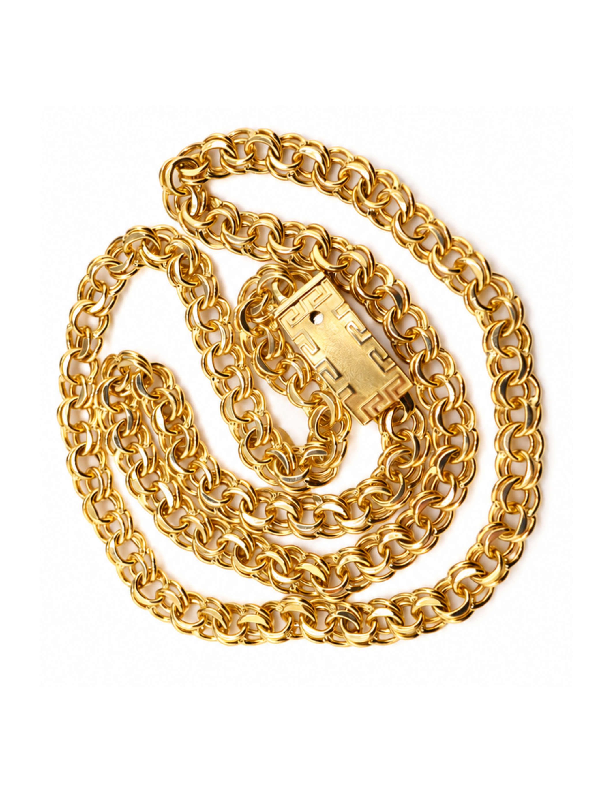 10K Chino Link Chain Yellow Gold 7mm Unisex Statement Necklace