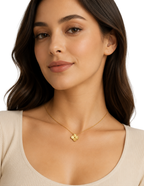 10K One Clover Women's Necklace Yellow Gold 1.3mm