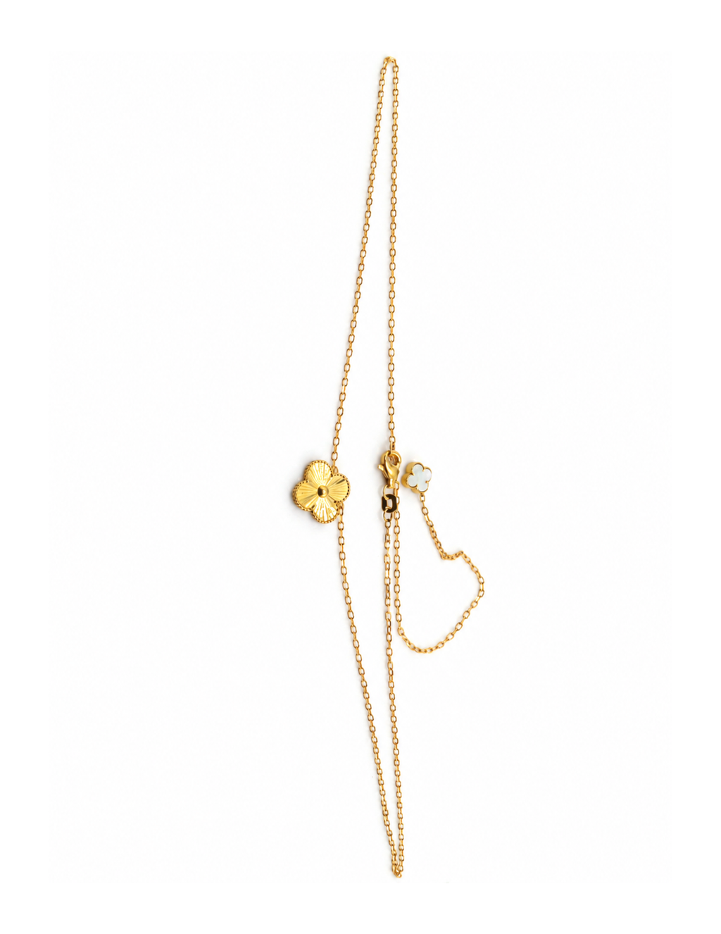 10K One Clover Women's Necklace Yellow Gold 1.3mm