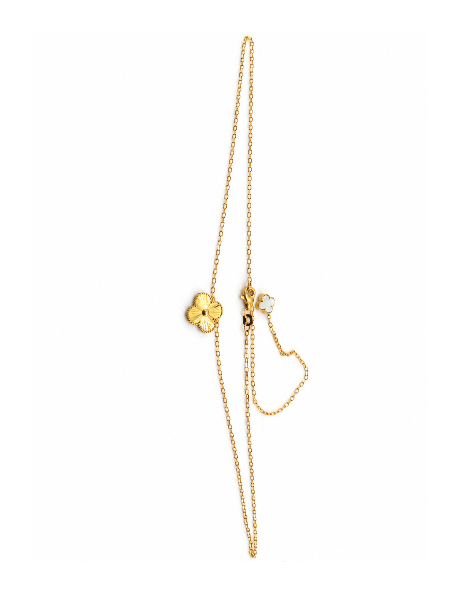 10K One Clover Women's Necklace Yellow Gold 1.3mm