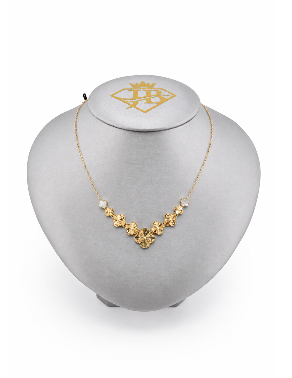 10K 5-Clover Yellow Gold Women’s Necklace 1.4mm 16 Inch
