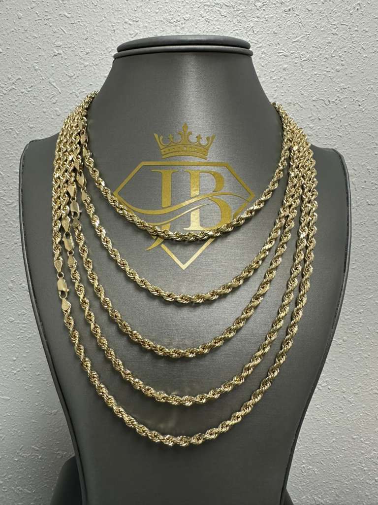 Rope 10K Gold Hollow Chain 16" 4.5mm