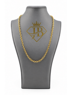 10K Rolo Diamond-Cut Chain Yellow Gold 6.3mm Solid Unisex