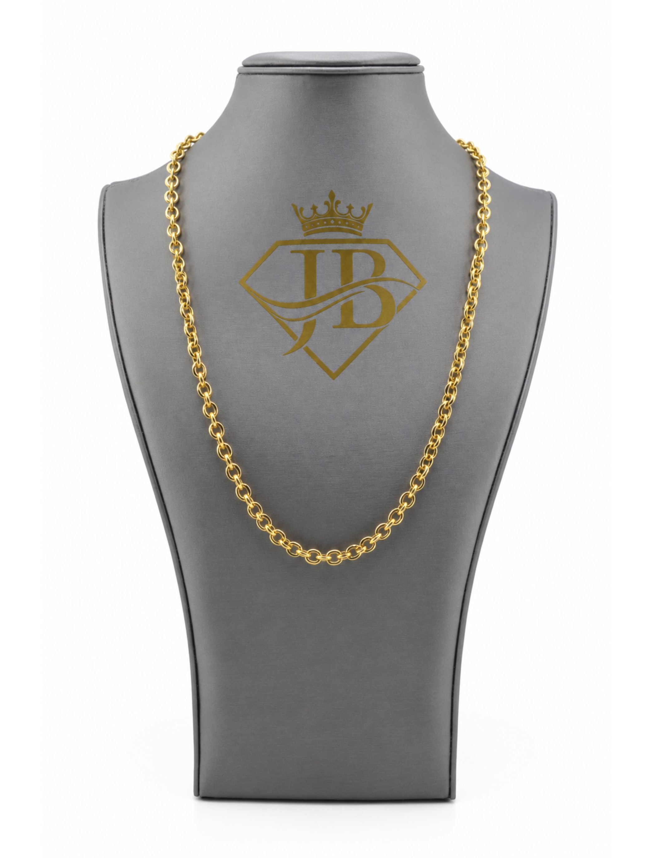 10K Rolo Diamond-Cut Chain Yellow Gold 6.3mm Solid Unisex