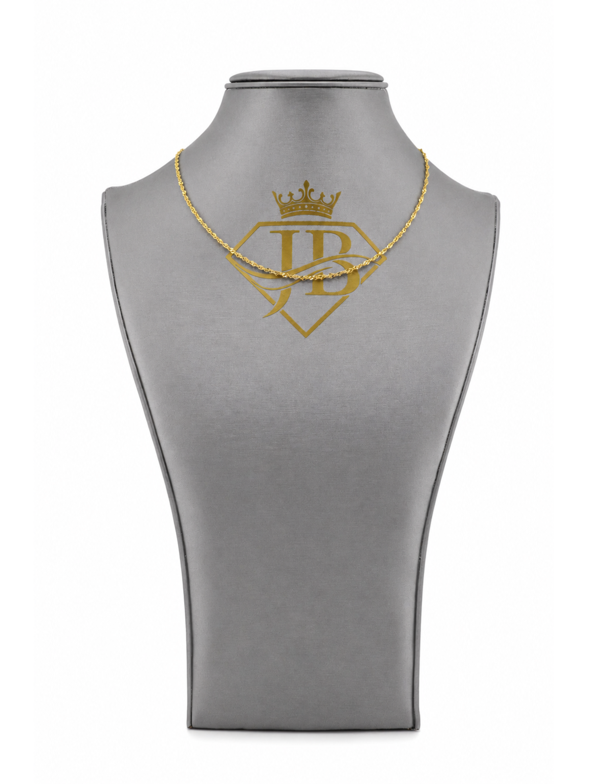 14K Singapore Yellow Gold Chain Necklace 2mm Diamond-Cut