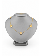 10K Five Clover Women’s Necklace Yellow Gold 1.4mm Adjustable 16–18 Inch