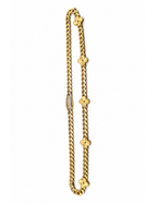 10K Monaco-Style Clover Necklace Cuban Link Yellow Gold Women’s Hollow Chain 6mm