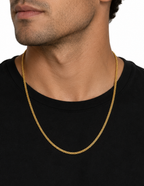 10K Bismark Chain Yellow Gold Flat Woven Braided Necklace