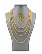 10K Rope Chain 4.5mm Necklace Yellow Gold Unisex Hollow